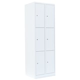 thumbnail of Lüllmann® Schließfachschrank, 2 Abteile, 6 Fächer, 1800 x 600 x 500 mm, signalweiß