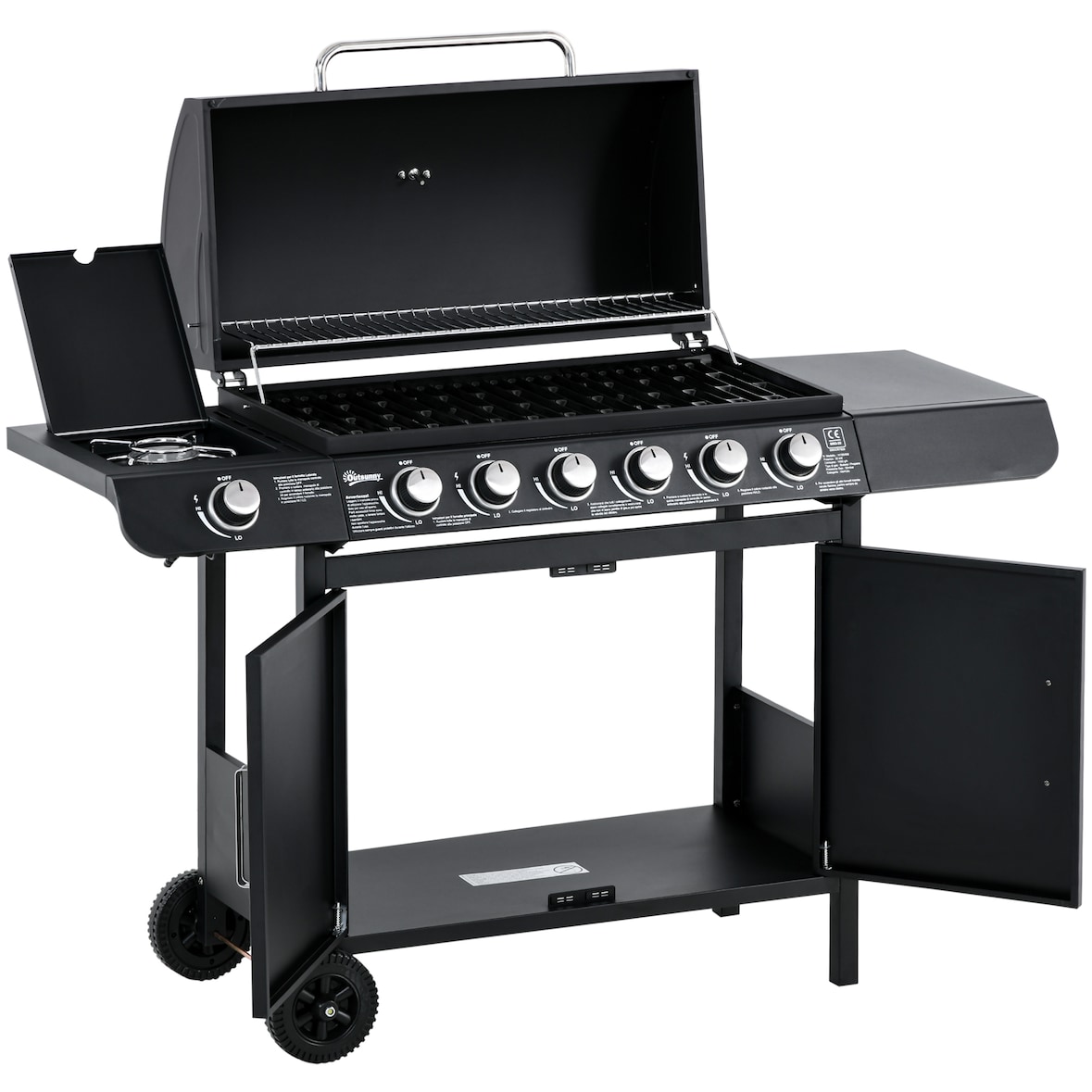Outsunny - Gasgrill - 135Lx50Wx100Hcm - Schwarz