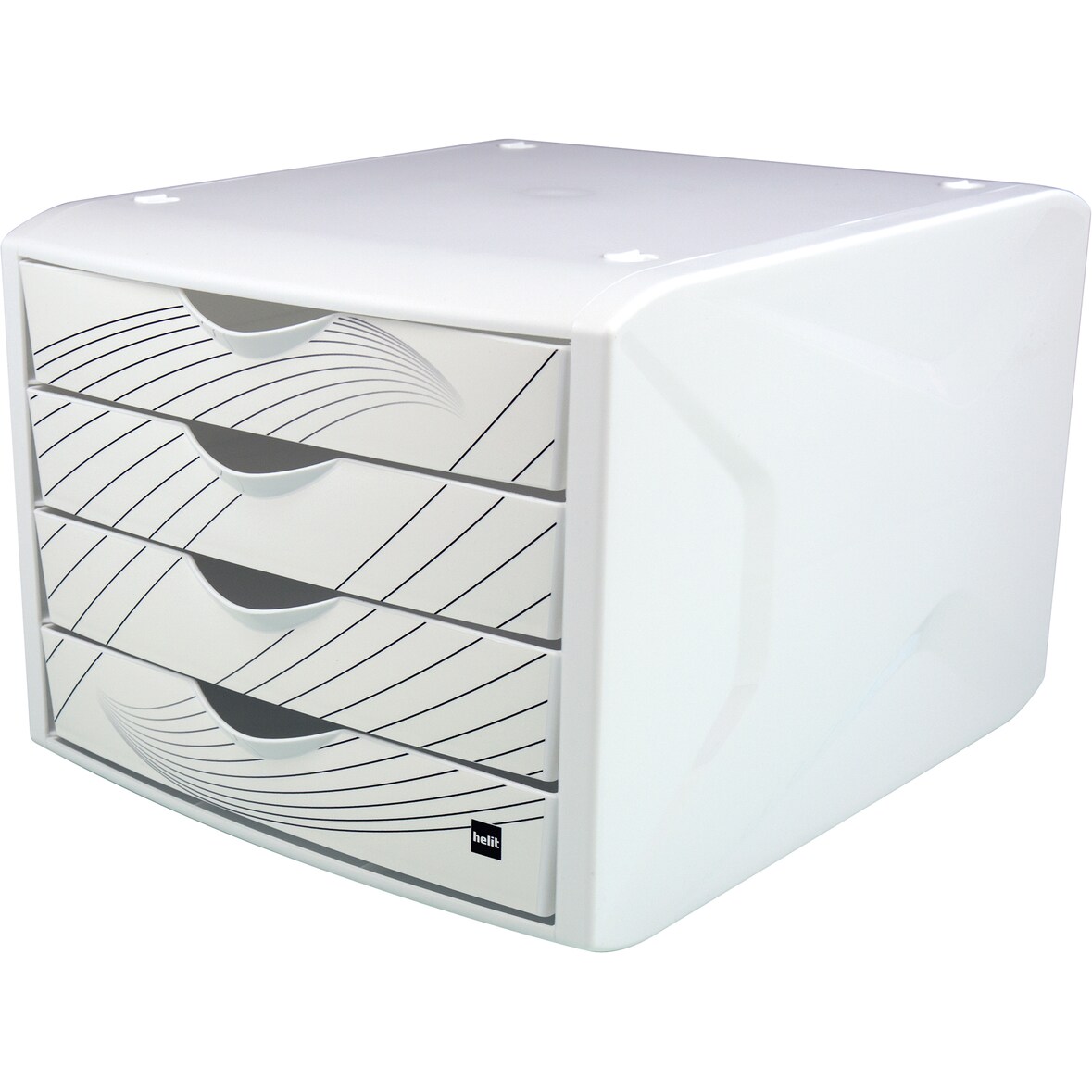 Helit Schubladenbox Chameleon H6129505 4Schübe A4/C4 white queen