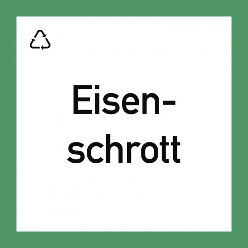Wertstoffkennzeichnung "Eisenschrott", Folie, 300x300 mm