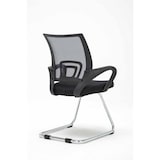 thumbnail of Décoshop26 - Chaise de bureau reception sans roulettes dossier en maille avec accoudoirs gris BUR10500