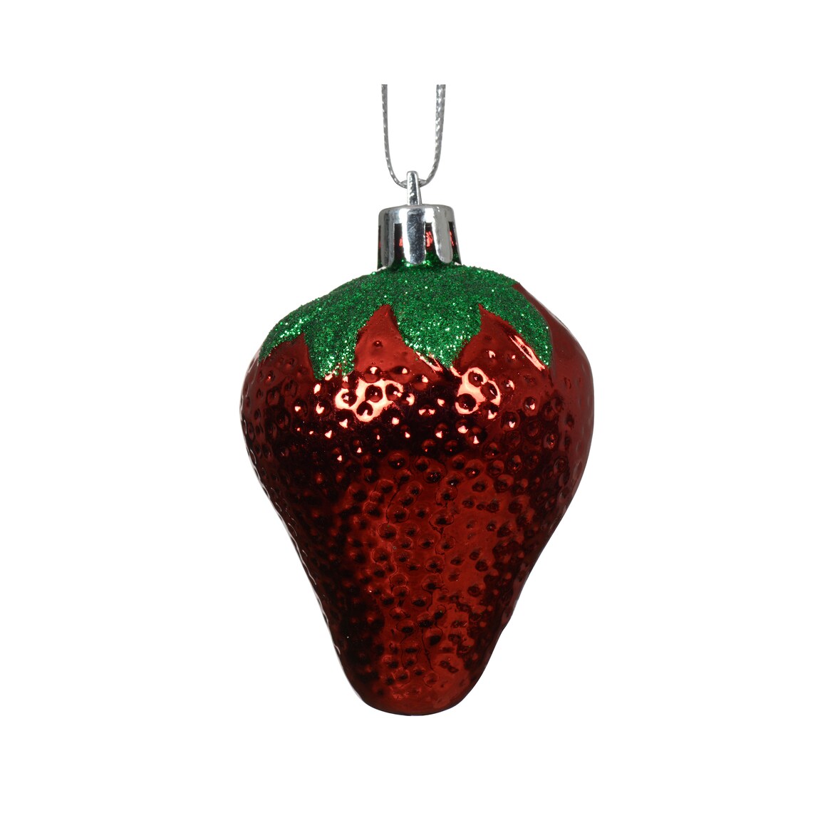 Christbaumschmuck Erdbeere 7cm Kunststoff Figur Bruchfest Weihnachtsbaum Anhänger Weihnachten Weihnachtsbaumschmuck Früchte Obst Stawberry Rot Grün