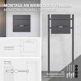 thumbnail of Briefkasten mit Zeitungsfach 37x11x36,5 cm Anthrazit aus Edelstahl