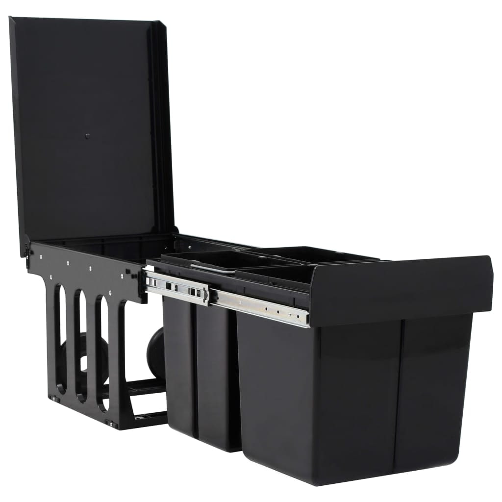 Helloshop26 - Pattumiera da cucina estraibile con chiusura ammortizzata 48 litri nero 02_0006109