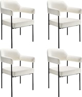 thumbnail of tectake Armlehnstuhl Doé, gepolstert, Stahlbeine  - 4er Set Samtoptik off-white