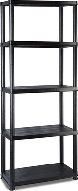 thumbnail of Pack 100 Estanterías de Resina 5 Baldas Negra XL - 171x61x31 cm - Capacidad 125kg - Estructura de Plástico Alta Resistencia para Almacén y Garaje