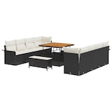thumbnail of vidaXL Garten-Sofa-Set mit Kissen mit Kissen 11 pcs Schwarz und Creme