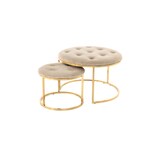 thumbnail of Hocker Dorothee 800 2er-Set Taupe / Gold