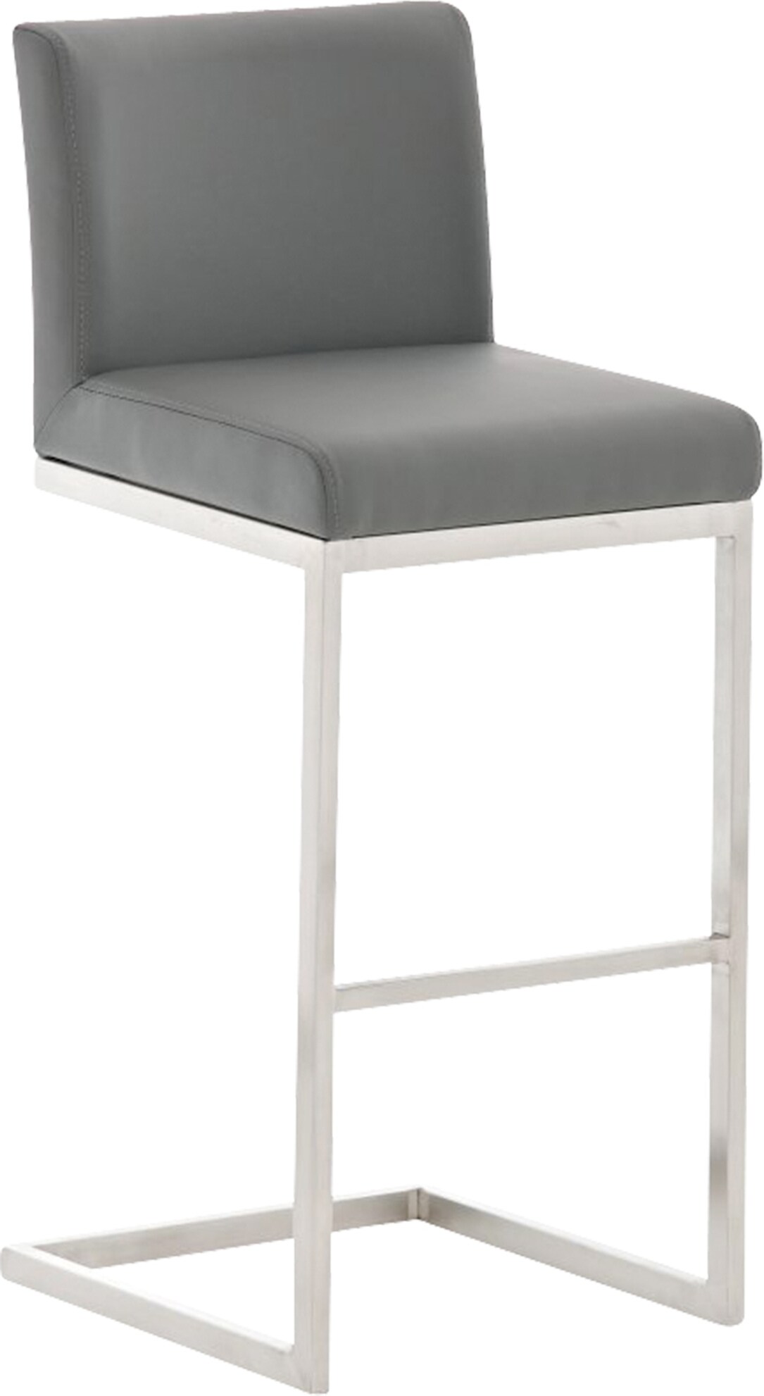 Barhocker COBAS - Kunstleder Grau 42x48x104 cm | Barstuhl Mit Lehne Tresenhocker Tresenstuhl Kneipenhocker Kneipenstuhl