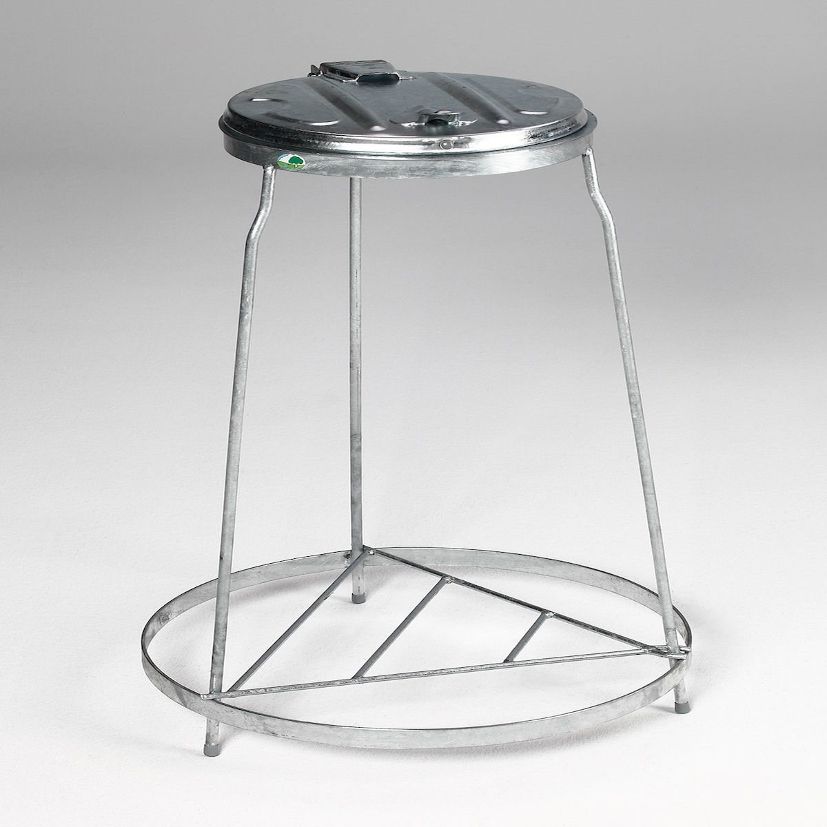 PROREGAL Stapelbarer Abfallsammler mit Metall-Deckel | Stationär | 120 Liter, HxBxT 96x60x60cm | Stahl | Feuerverzinkt | Mülleimer Abfalleimer