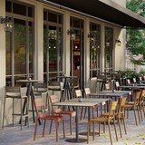 thumbnail of Urban Terrassentisch Weiß gestell + Tropical Wood HPL 70x70 cm