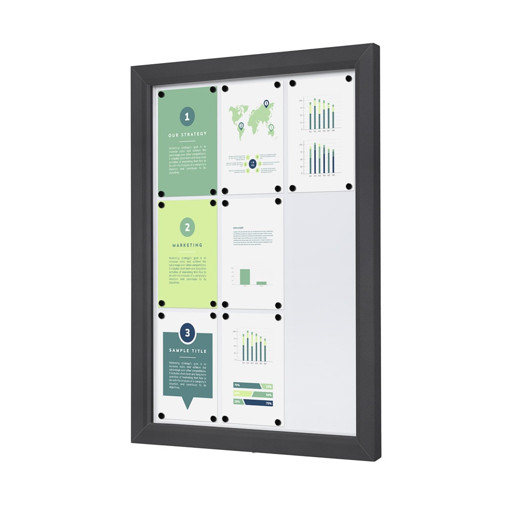 Exposicionate Außenvitrine mit Schloss Slim 9 x A4 Anthrazit SCTE9xA4PHC7016JS