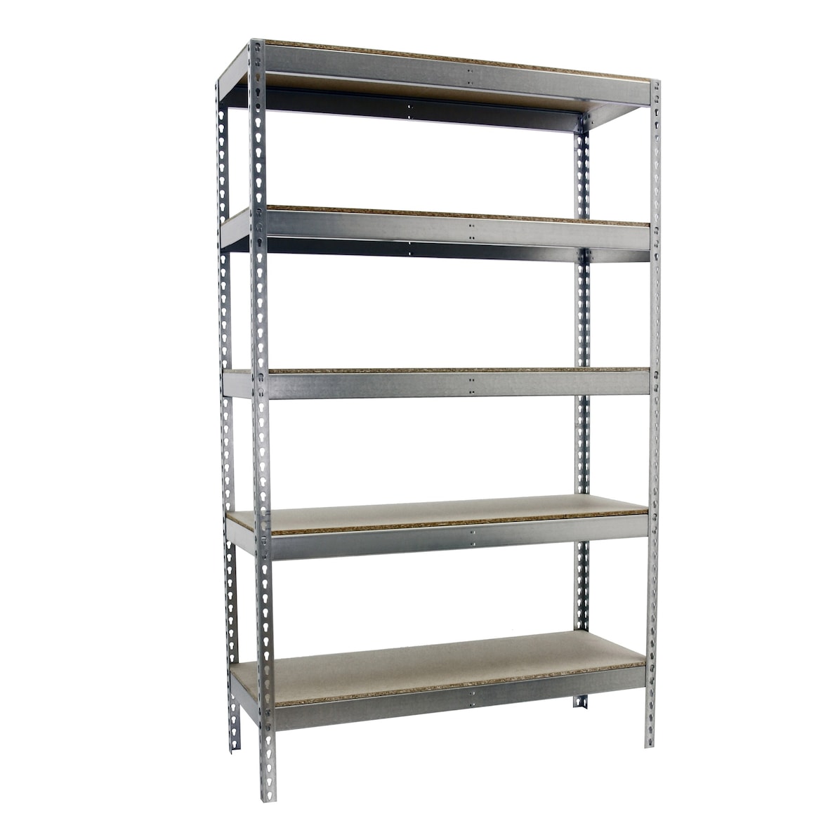 SimonRack Industrieregal, 2500x1200x750 mm, 600 kg am Biegepunkt, 5 Holzböden, Garagenregal, Verzinkt/Holz- Simonforte