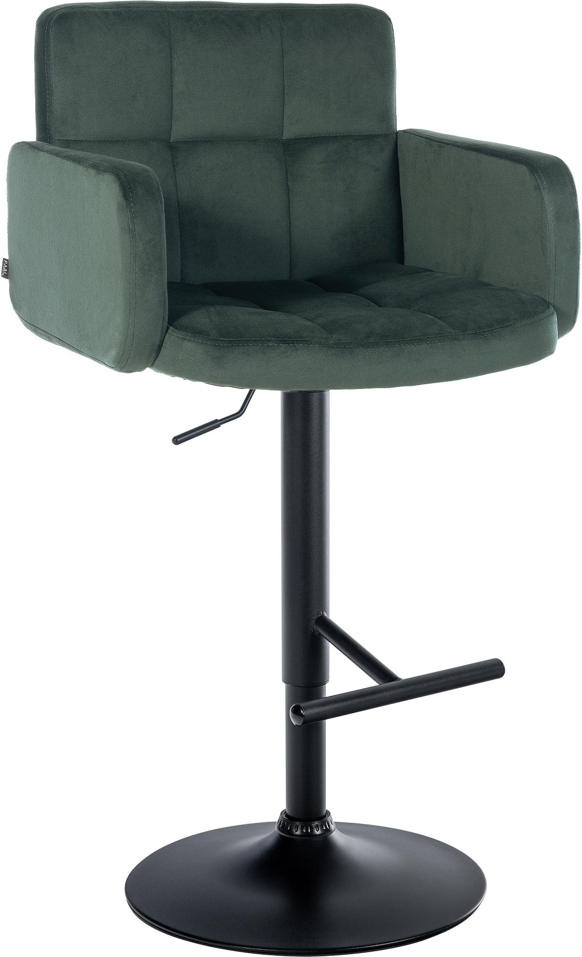 CHEFGASTRO Barhocker ATACAMA Samt Schwarz HxBxT 93x60x56cm Samt Dunkelgrün Barstuhl