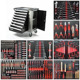 thumbnail of Mephisto Werkzeugwagen Werkstattwagen mit Edelstahlablage und 8 von 8 Schubladen mit Chrom-Vanadium Werkzeug in Soft Inlays mit Carbonoptik