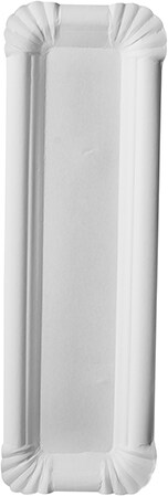 thumbnail of 80000 Teller, Pappe pure eckig 6,5 cm x 22 cm weiss