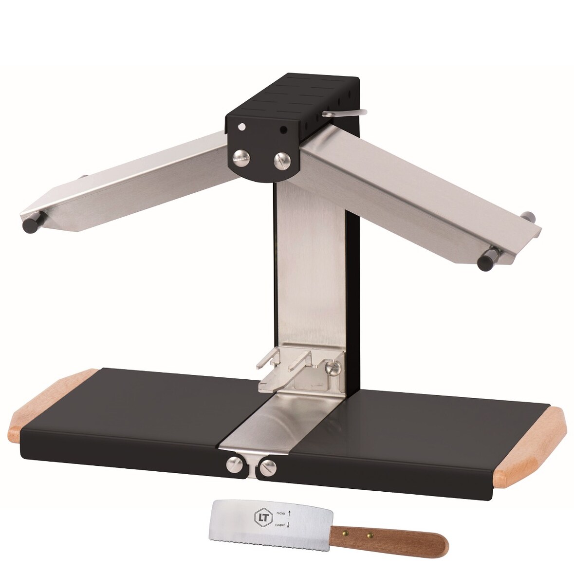 Appareil à raclette - Brézière® PREMIUM - Noir - Poignées bois - Couteau inclus
