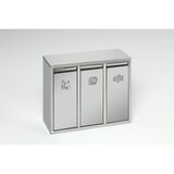 thumbnail of PROREGAL Wertstoffsortiersystem mit 3 Klapptüren | Stand- oder Wandbefestigung | 21 Liter, HxBxT 47x58x27cm | Edelstahl | Mülleimer Abfalleimer