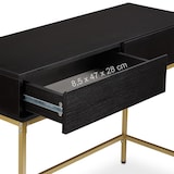thumbnail of Relaxdays Konsolentisch, 2 Schubladen, Sideboard Flur, Wohnzimmer, Ablagetisch Holzoptik, HBT 80x110x40 cm, schwarz/gold