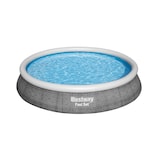 thumbnail of Bestway Fast Set runder aufblasbarer Pool mit Filterpumpe, graue Rattanoptik, 396 x 84 cm