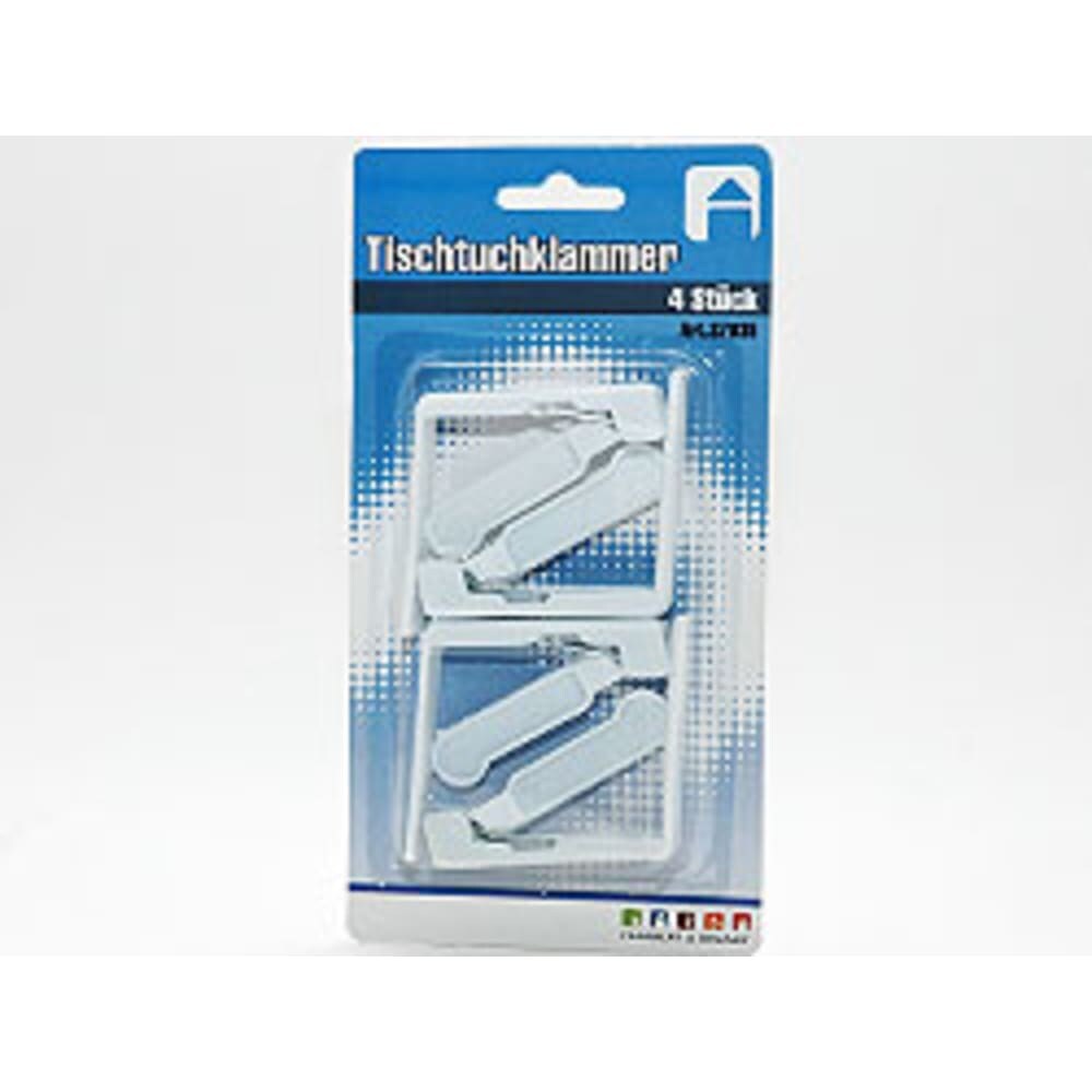 Tischtuchklammern Tischtuchhalter weiss mit Metallfeder 4 Stück für Outdoor & Indoor