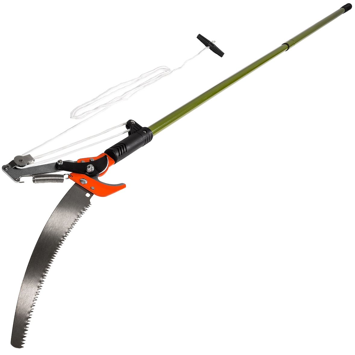 tectake Cortarramas telescópico con tracción de cable y sierra - verde - 402385