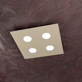 thumbnail of Lámpara de techo cuadrada Toplight Area de 4 luces con casquillo GX53, estructura color arena, diseño moderno 40x40x3cm