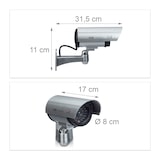 thumbnail of Relaxdays Dummy Kamera mit LED-Licht, Wandhalterung, für Innen- und Außenbereich, Sicherheitskamera, drahtlos, silber