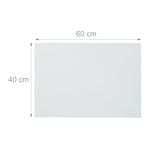 thumbnail of Relaxdays Magnettafel Glas, 60x40 cm, 3 Magneten, Marker, Stiftehalter, Büro & Küche, Sicherheitsglas Magnetboard, weiß