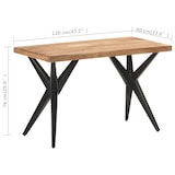 thumbnail of vidaXL Esstisch 120x60x76 cm Massivholz Akazie