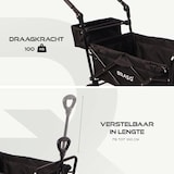 thumbnail of BRASQ Bolderkar Opvouwbaar Deluxe WC200 - 108L inhoud - Met duwstang - Lichtgewicht - Tot 100 kg draagvermogen - Inclusief 2 opbergtassen - Zwart