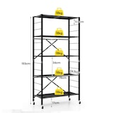 thumbnail of COSTWAY Scaffale Resistente a 5 Ripiani, Scaffale di Archiviazione, Pieghevole con Ruote, Scaffale Cucina 3 in 1