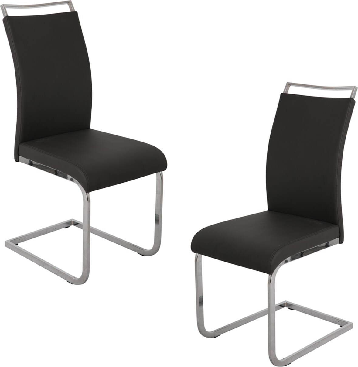SVITA Set van 2 stoelen Bureaustoel Gestoffeerde stoel Eetkamerstoel Kunstleer zwart