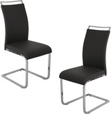 thumbnail of SVITA Set van 2 stoelen Bureaustoel Gestoffeerde stoel Eetkamerstoel Kunstleer zwart