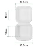 thumbnail of MONOUSO - Embalagem Cana-de-açúcar Branco 150x150x80mm (50 Uds)