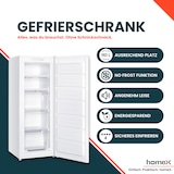 thumbnail of homeX Gefrierschrank No Frost, Tiefkühlschrank groß - 161 Liter, 4-Sterne Gefrieren, Super-Frost-Funktion, FSN1611E-W