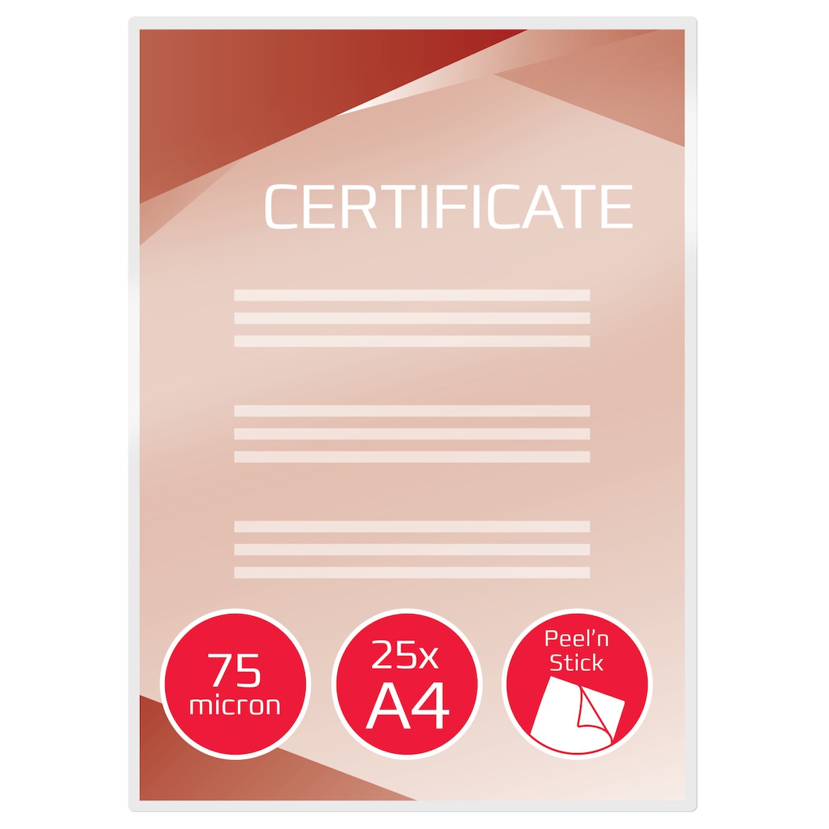 GBC Folientasche PeelnStickPouch 3747527 DIN A4 75mic 25 St./Pack.