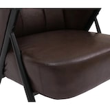 thumbnail of Décoshop26 - Fauteuil lounge club style vintage industriel coutures décoratives métal et simili cuir marron foncé 04_0008992