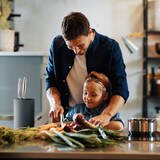 thumbnail of Relaxdays Messerblock unbestückt, runde Messeraufbewahrung, HxD: 18 x 11 cm, Kunststoff, Messerständer universal, grau