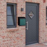 thumbnail of Relaxdays Briefkasten groß, Stahl, Sicherheits-Klappe, Schloss, HxBxT: 53 x 43,5 x 26 cm, Wandbriefkasten, Schwarz-Grün