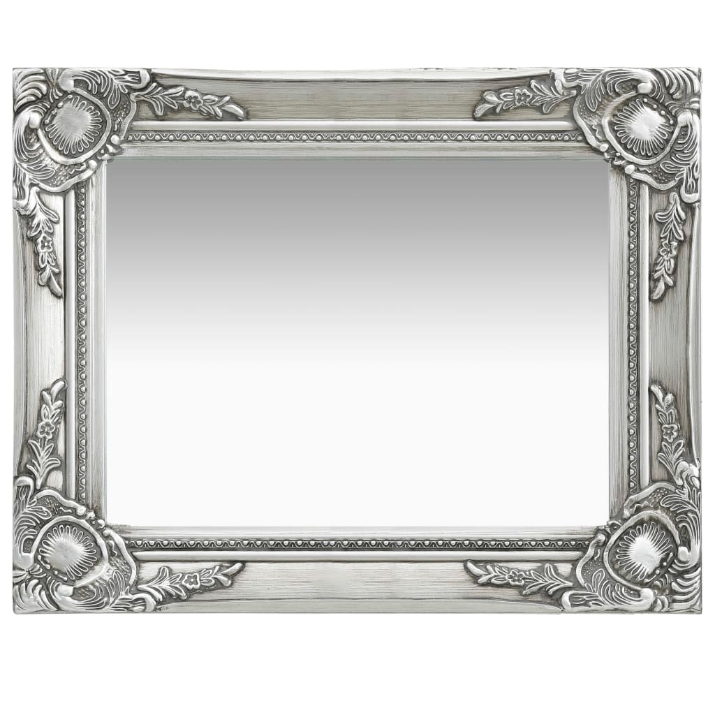 Décoshop26 - Rechteckiger Wandspiegel Barockstil 50 x 40 cm Silber DEC022852