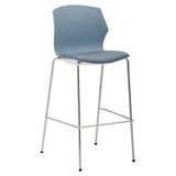 thumbnail of Mayer Sitzmöbel Tresenhocker 1161 Kunststoffschale mit Polstersitz 2er Set Chrom Taubenblau