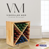 thumbnail of PROREGAL Modulares Weinregal VINCELLAR MOD | HxBxT 60x60x30cm | Kreuz Modul für 40 Flaschen | Massives Kiefernholz | Natur | Flaschenregal