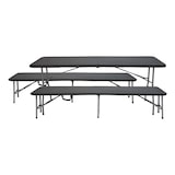 thumbnail of Conjunto Plegable Mesa con 2 Bancos de 180cm Catering Negro O91