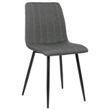 thumbnail of Chaise de salle à manger Dijon avec Piètement en métal noir Tissu/Gris foncé