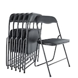 thumbnail of Set da 6 Sedia Pieghevole Slim in Metallo Sedie Salvaspazio Ufficio Casa Campeggio Salotto Cucina Ecopelle Comoda Seduta Imbottita 78x44x44 cm Nero