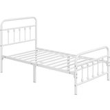 thumbnail of Yaheetech Bettrahmen Vintage Stil 90 x 200 cm Metallbett Bettgestell aus Metall mit Lattenrost, Modern Gästebett Jugendbett, Weiß