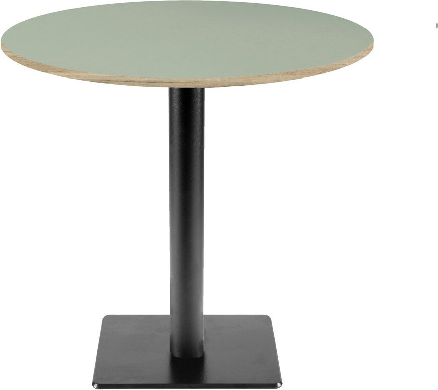 RestooTab - Tisch Milan T Ø70cm grün celadon kanten in holzoptik