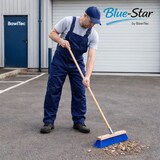 thumbnail of Blue-Star Besen Komplett SET 60 cm Breit mit blauen Borsten und stabilem Holzstiel Handfeger Kehrschaufel Stiel Straßenbesen