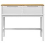 thumbnail of Décoshop26 - Konsolentisch mit zwei Schubladen 89,5 x 36,5 x 73 cm Kiefernholz und weiß-eiche MFD DEC031988